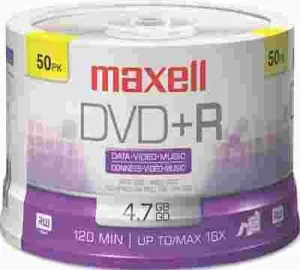 Maxell Dvd R Discs 4.7Gb 16X Spindle Silver 50/Pack