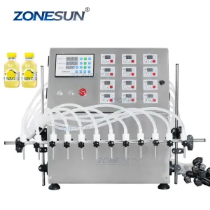 ZS-DPYT12P 12 Heads Semi-automatic Bottle Juice Olive Oil Liquid Filling Machine